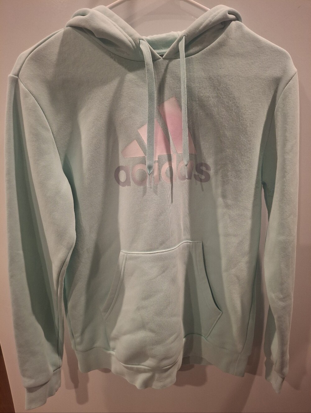 adidas Mint Green Crewneck Hoodie with Subtle Logo